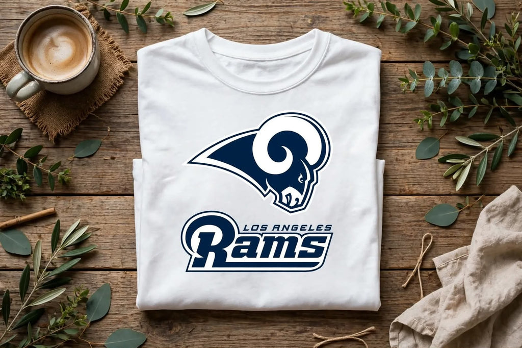 Playera Los Angeles Rams 100% Algodón Cuello Redondo Manga Corta Premium Unisex Color Blanco