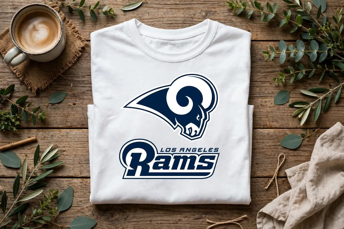 Playera Los Angeles Rams 100% Algodón Cuello Redondo Manga Corta Premium Unisex Color Blanco