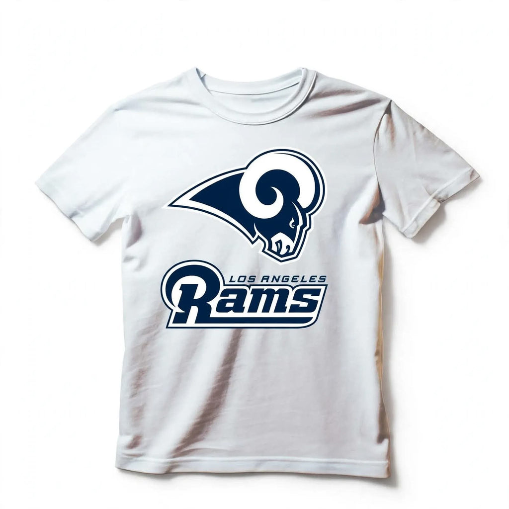 Playera Los Angeles Rams 100% Algodón Cuello Redondo Manga Corta Premium Unisex Color Blanco