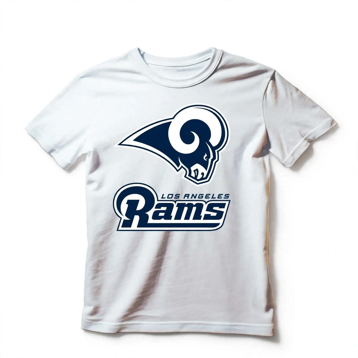Playera Los Angeles Rams 100% Algodón Cuello Redondo Manga Corta Premium Unisex Color Blanco