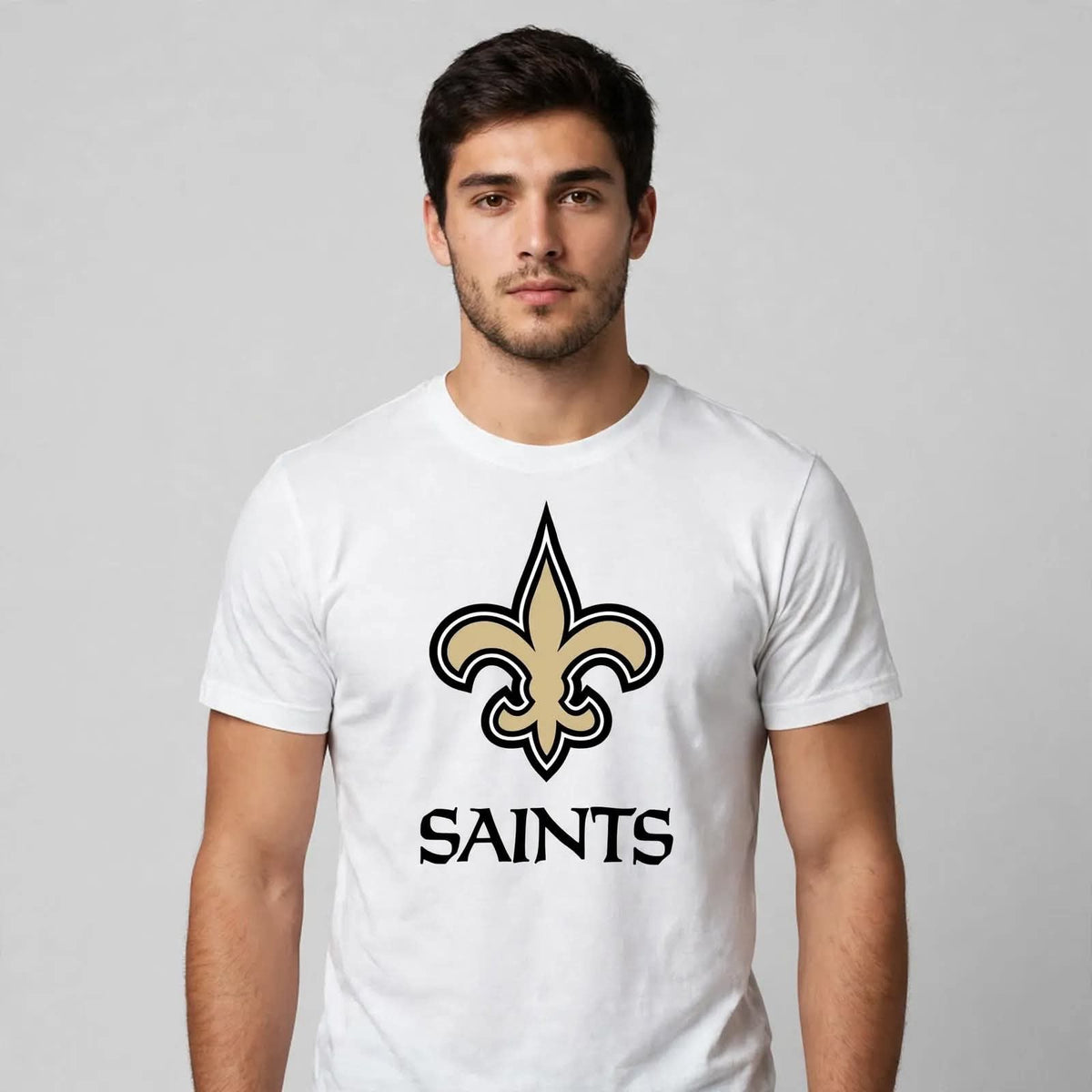 Playera Saints 100% Algodón Cuello Redondo Manga Corta Premium Unisex Color Blanco