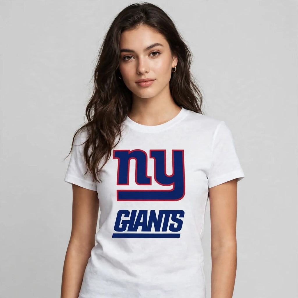 Playera Giants Ny 100% Algodón Cuello Redondo Manga Corta Premium Unisex Color Blanco