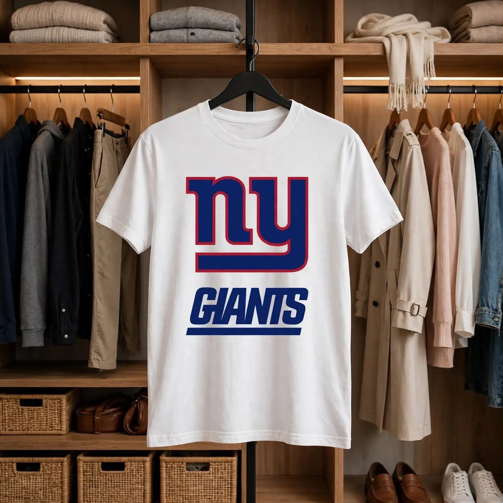 Playera Giants Ny 100% Algodón Cuello Redondo Manga Corta Premium Unisex Color Blanco