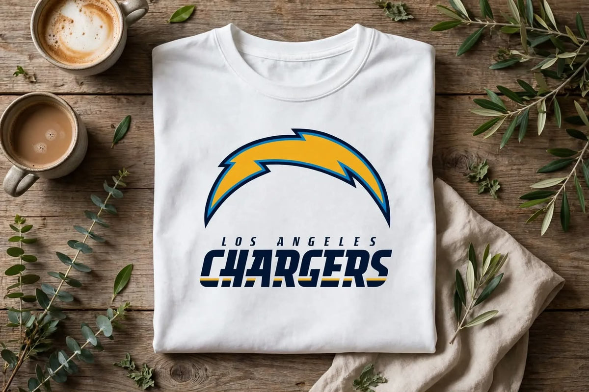 Playera Los Angeles Chargers 100% Algodón Cuello Redondo Manga Corta Premium Unisex Color Blanco