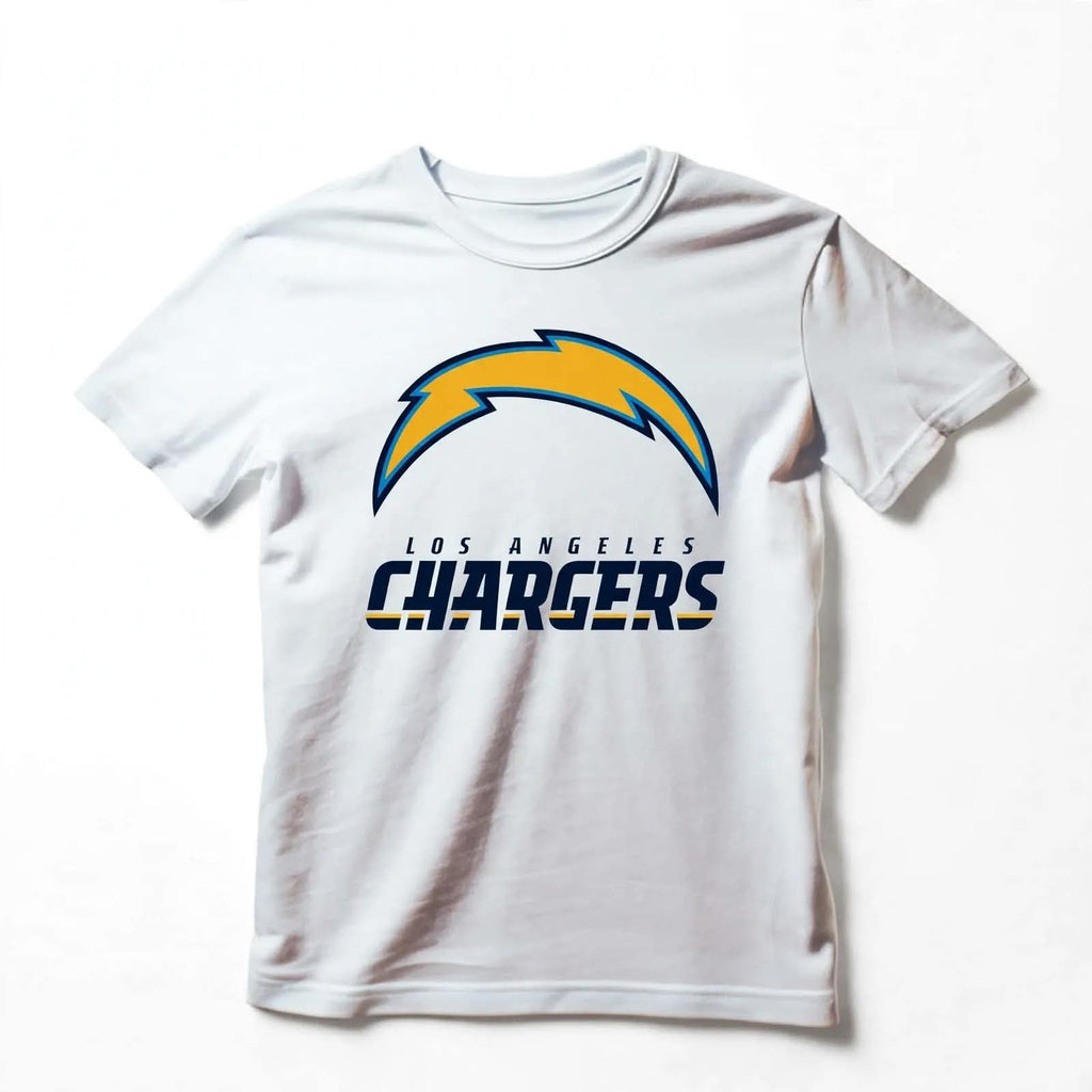 Playera Los Angeles Chargers 100% Algodón Cuello Redondo Manga Corta Premium Unisex Color Blanco