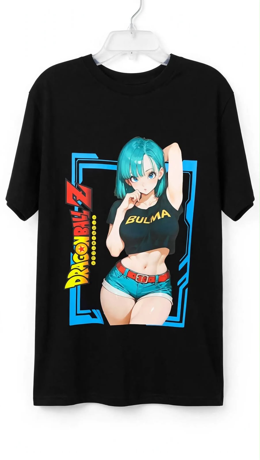 Playera Bulma Dragon Ball Z 100% Algodón Cuello Redondo Manga Corta Premium Unisex Color Negro