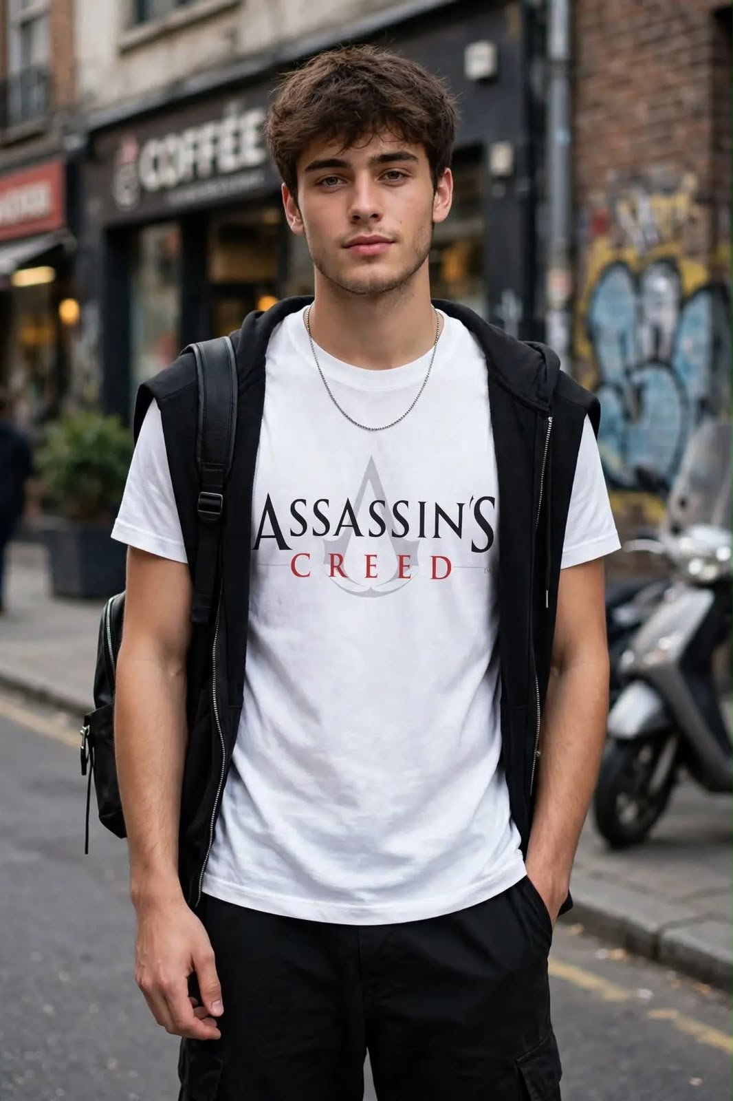 Playera Assassin´s Creed 100% Algodón Cuello Redondo Manga Corta Premium Unisex Color Blanco