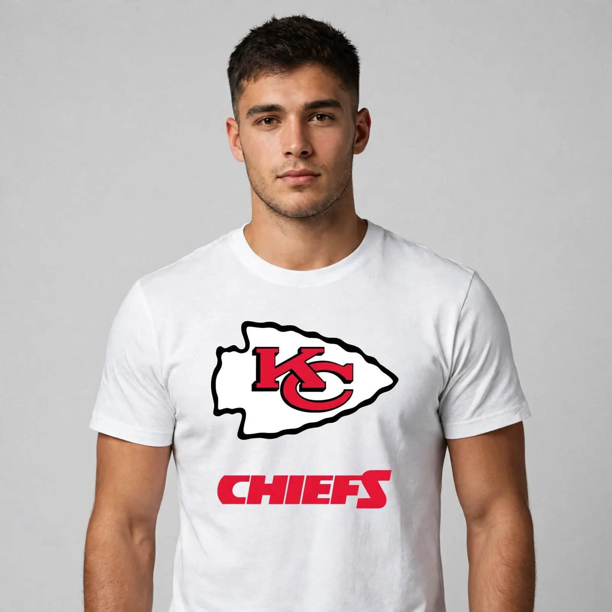 Playera Kc Chiefs 100% Algodón Cuello Redondo Manga Corta Premium Unisex Color Blanco