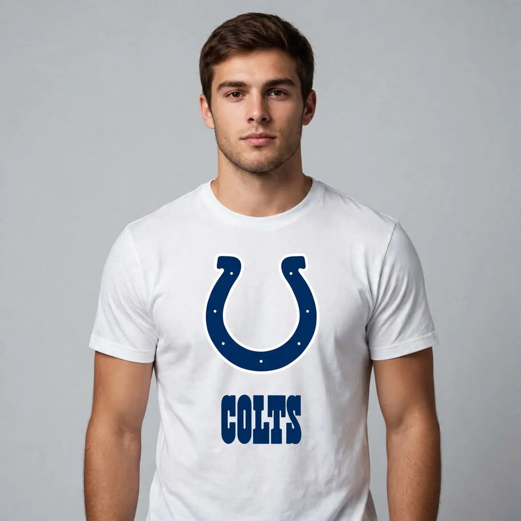 Playera Colts 100% Algodón Cuello Redondo Manga Corta Premium Unisex Color Blanco