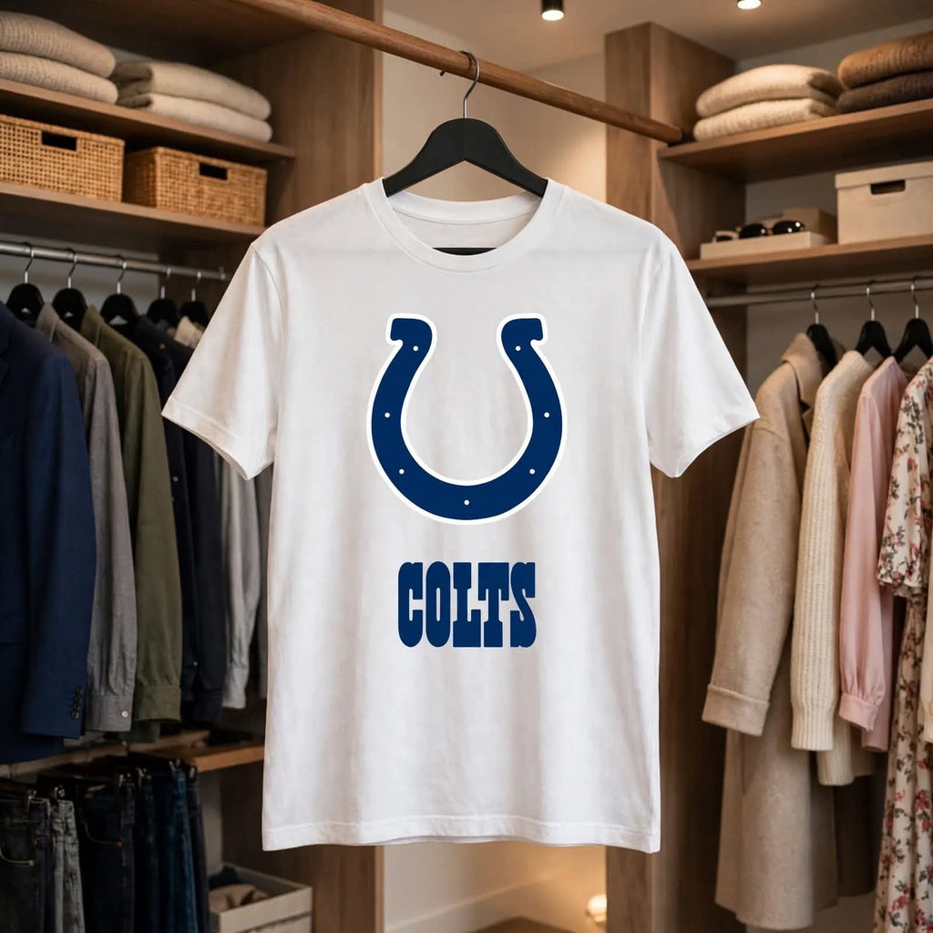 Playera Colts 100% Algodón Cuello Redondo Manga Corta Premium Unisex Color Blanco