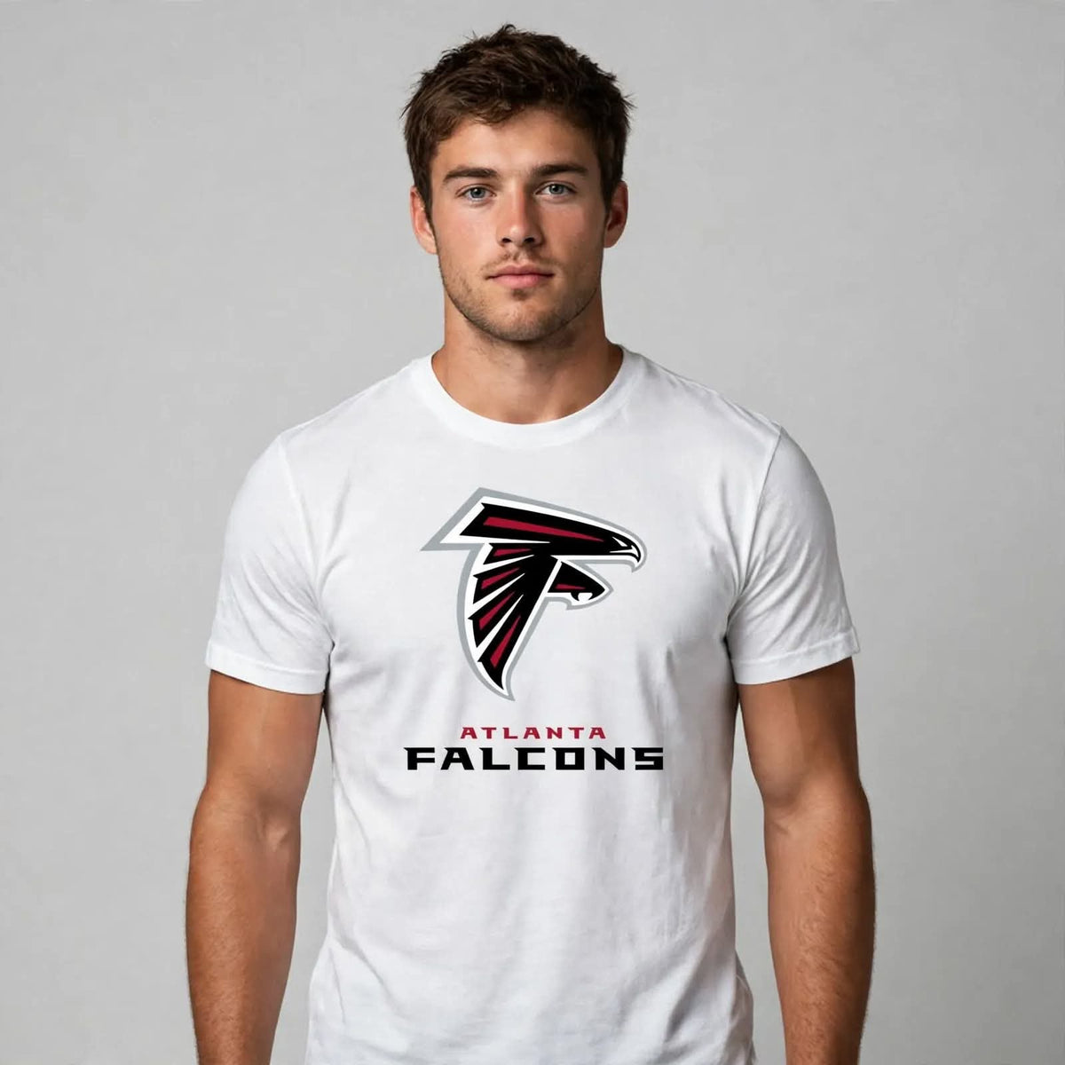 Playera Atlanta Falcons 100% Algodón Cuello Redondo Manga Corta Premium Unisex Color Blanco