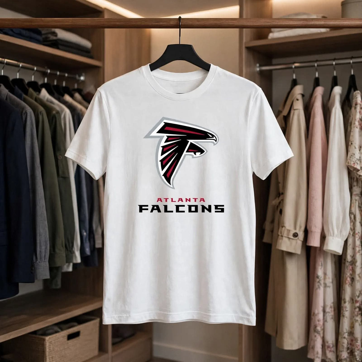 Playera Atlanta Falcons 100% Algodón Cuello Redondo Manga Corta Premium Unisex Color Blanco