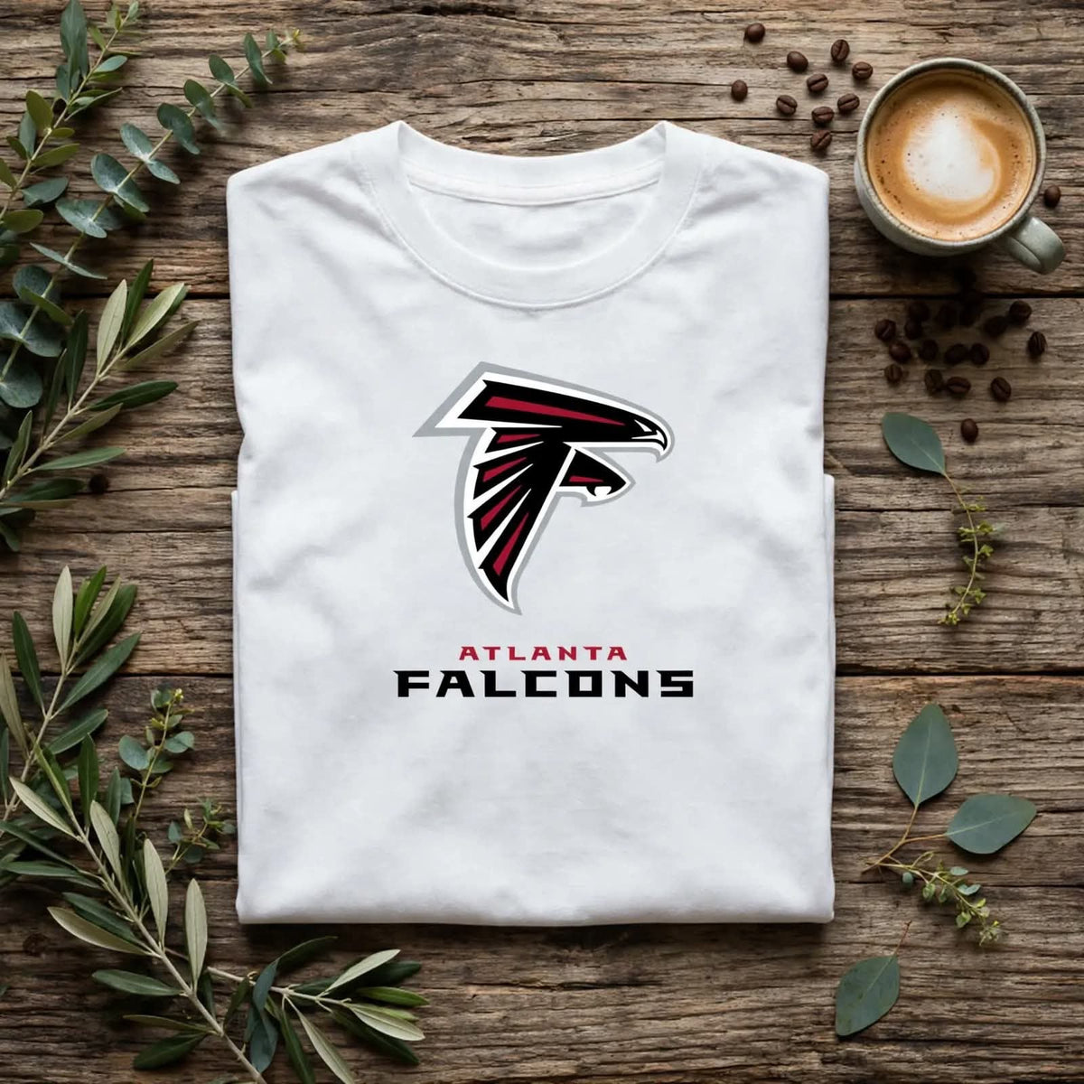 Playera Atlanta Falcons 100% Algodón Cuello Redondo Manga Corta Premium Unisex Color Blanco