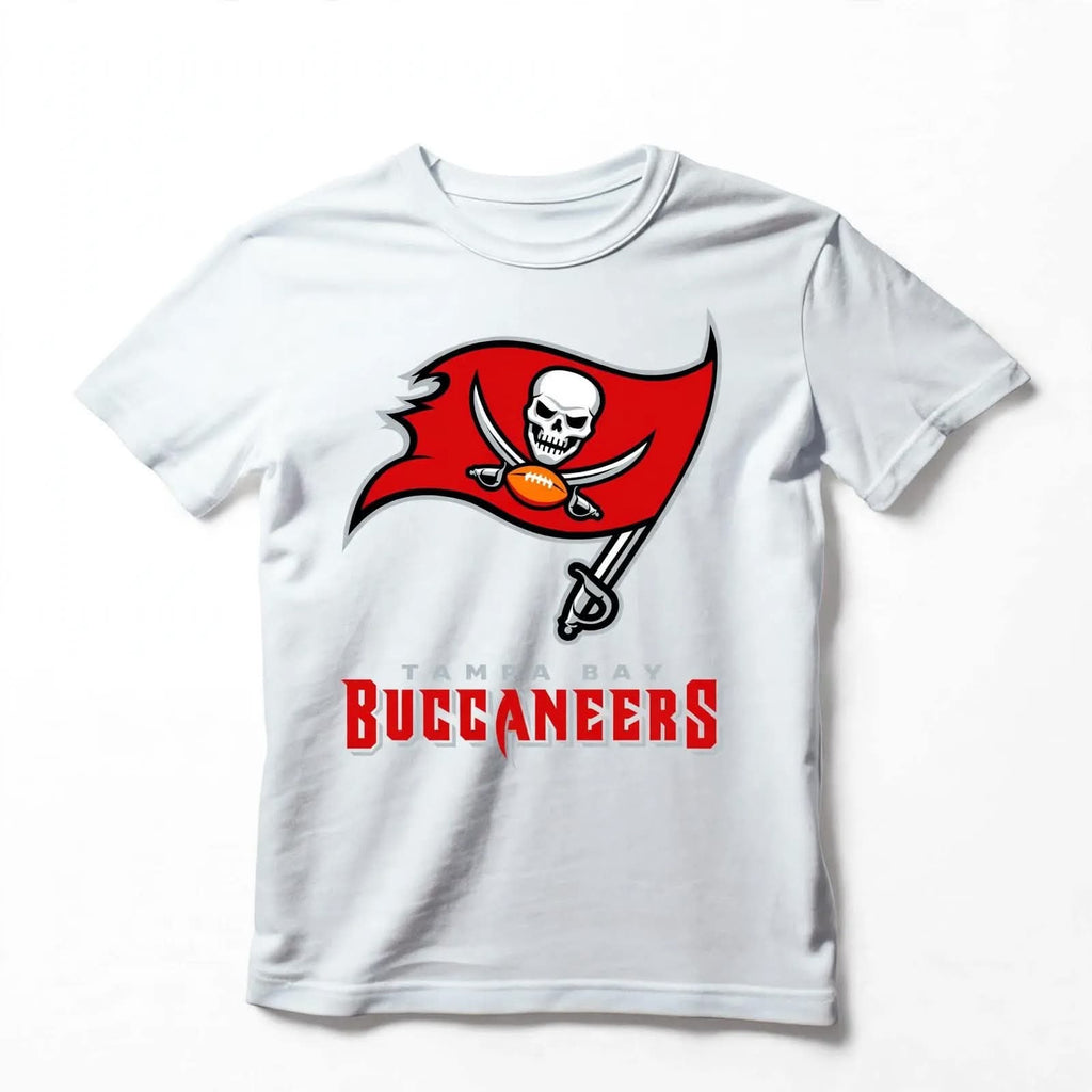 Playera Tampa Bay Buccaneers 100% Algodón Cuello Redondo Manga Corta Premium Unisex Color Blanco