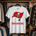 Playera Tampa Bay Buccaneers 100% Algodón Cuello Redondo Manga Corta Premium Unisex Color Blanco