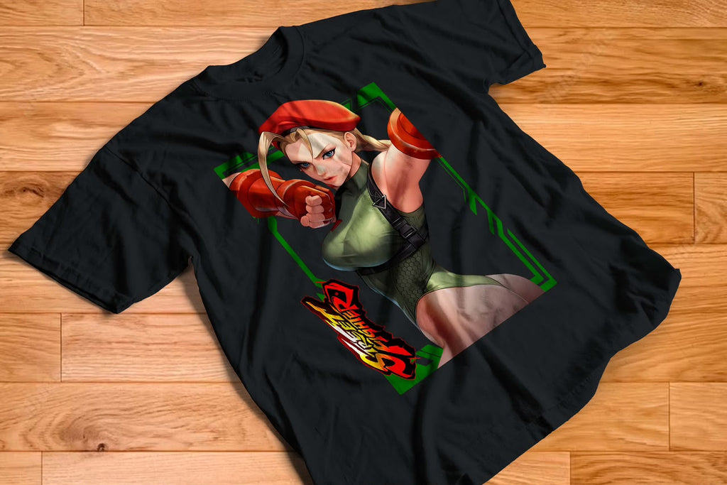 Playera Cammy Street Fighter 100% Algodón Cuello Redondo Manga Corta Premium Unisex Color Negro