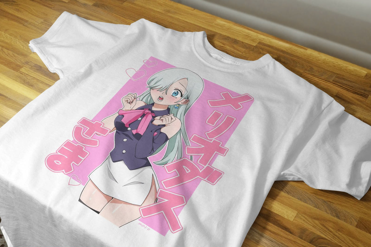 Playera Elizabeth Liones Nanatsu No Taizai 100% Algodón Cuello Redondo Manga Corta Premium Unisex Color Blanco