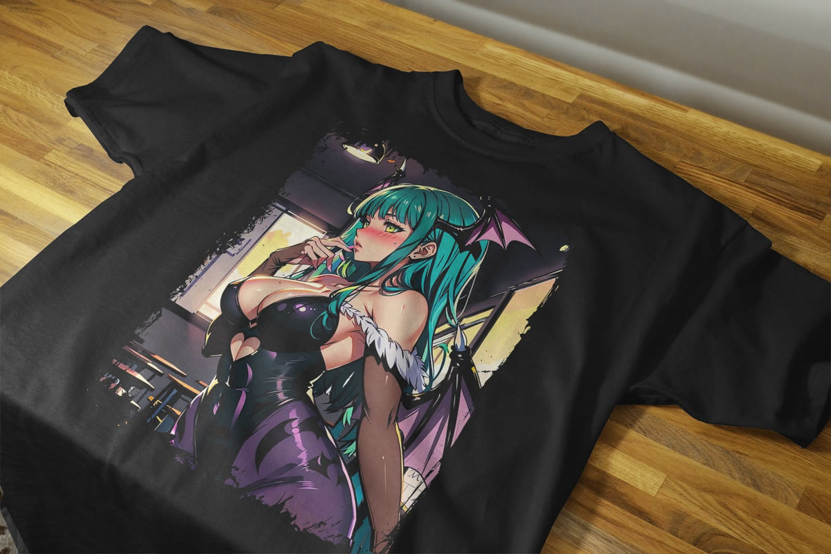 Playera Morrigan Aensland Darkstalkers 100% Algodón Cuello Redondo Manga Corta Premium Unisex Color Negro