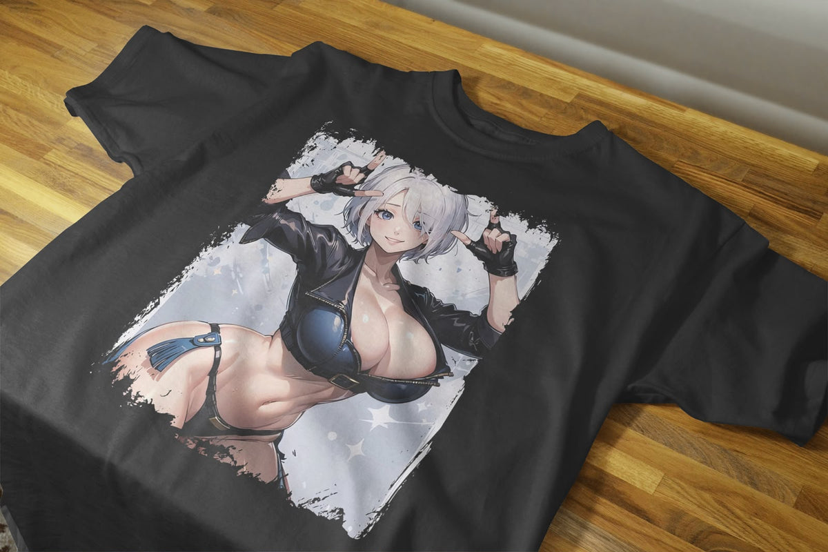 Playera Ángel The King Of Fighters 100% Algodón Cuello Redondo Manga Corta Premium Unisex Color Negro