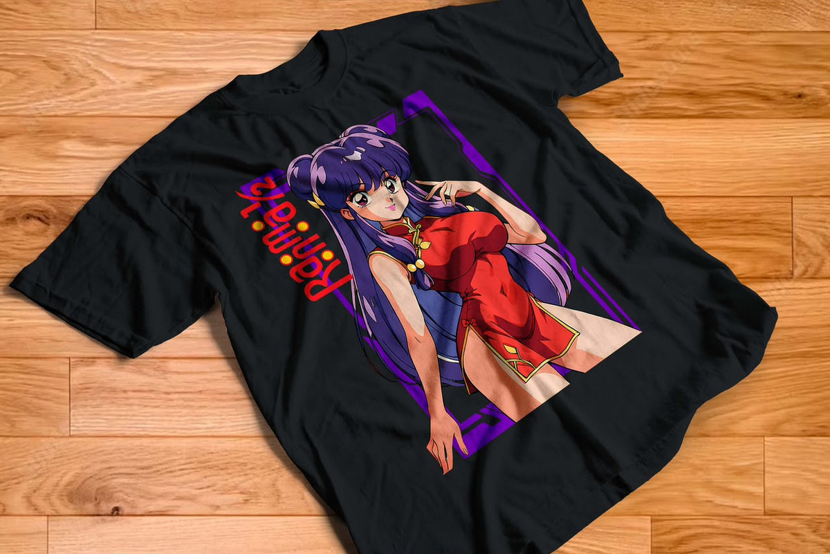 Playera Shampoo Ranma 1/2 100% Algodón Cuello Redondo Manga Corta Premium Unisex Color Negro