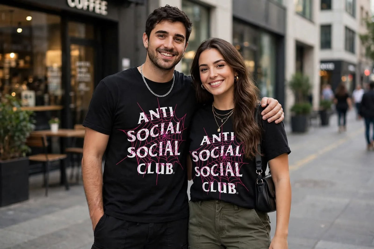 Playera Anti Social Club D 100% Algodón Cuello Redondo Manga Corta Premium Unisex Color Negro