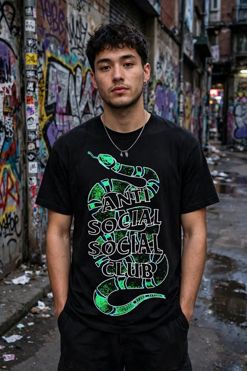 Playera Anti Social Club G 100% Algodón Cuello Redondo Manga Corta Premium Unisex Color Negro