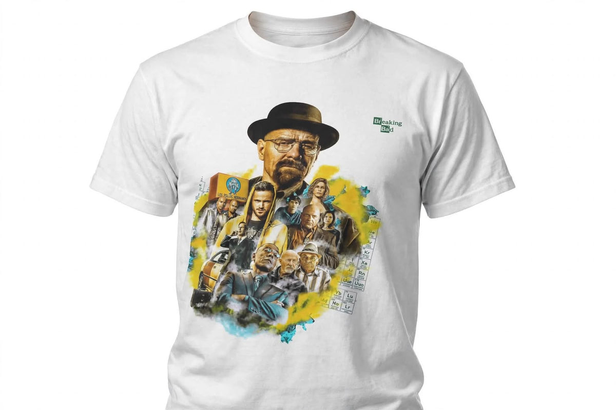 Playera Breaking Bad C 100% Algodón Cuello Redondo Manga Corta Premium Unisex Color Blanco