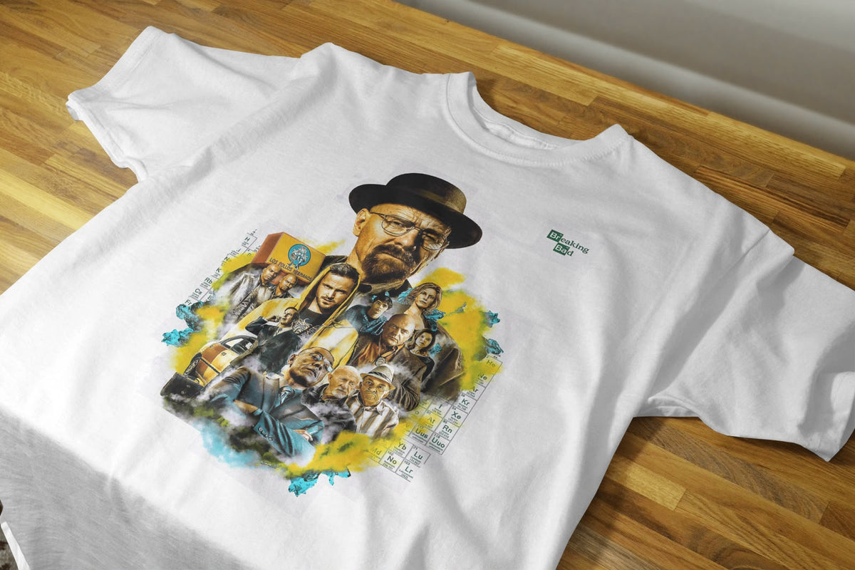 Playera Breaking Bad C 100% Algodón Cuello Redondo Manga Corta Premium Unisex Color Blanco