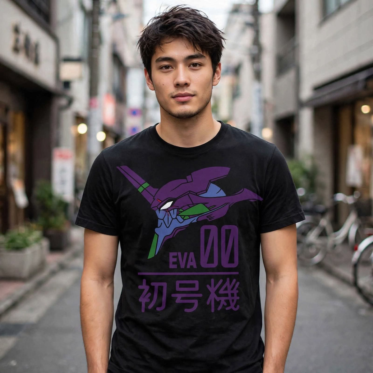 Playera Evangelion 100% Algodón Cuello Redondo Manga Corta Premium Unisex Color Negro