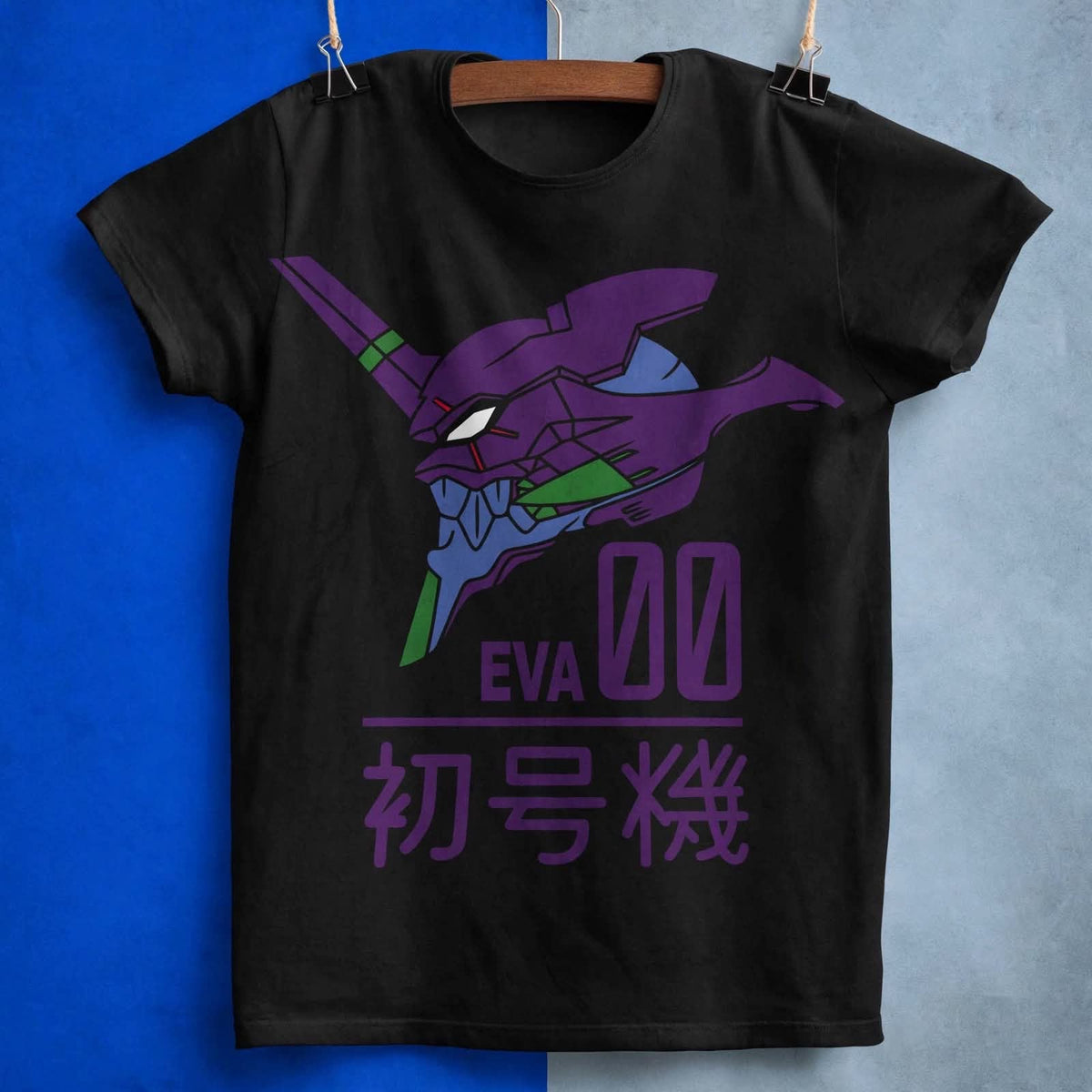 Playera Evangelion 100% Algodón Cuello Redondo Manga Corta Premium Unisex Color Negro