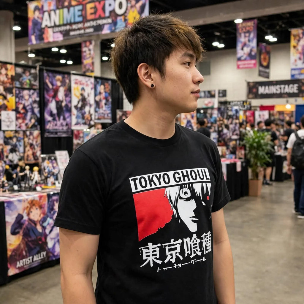 Playera Ken Kaneki Tokio Ghoul 100% Algodón Cuello Redondo Manga Corta Premium Unisex Color Negro