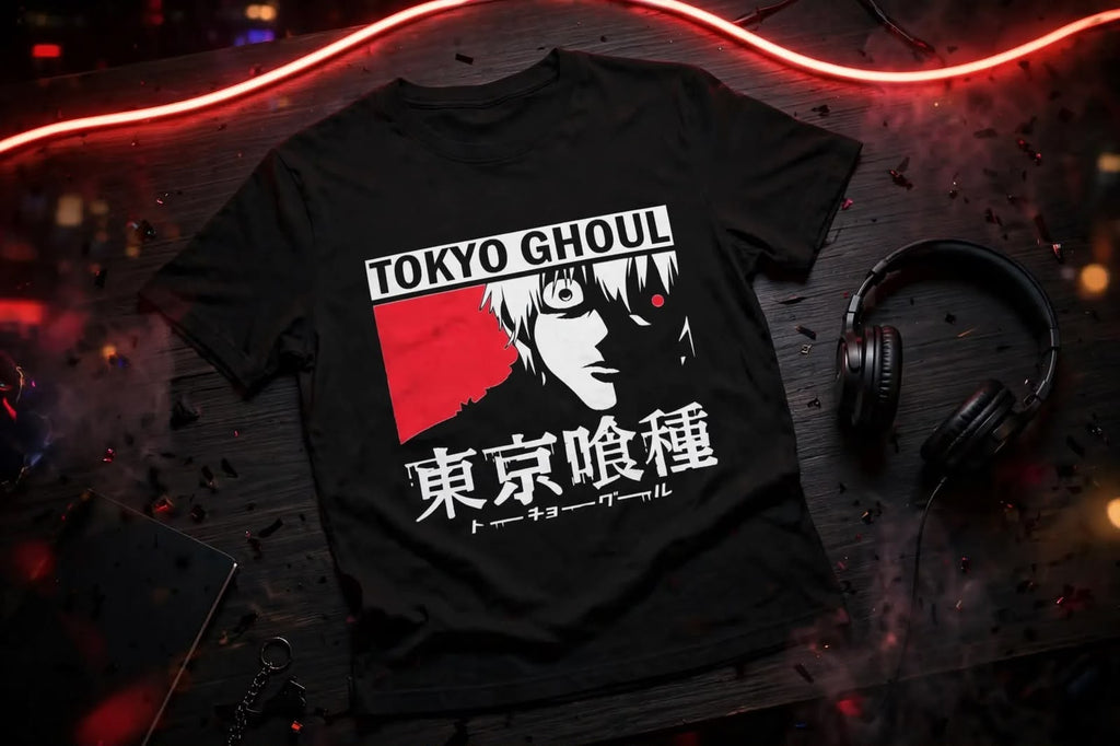 Playera Ken Kaneki Tokio Ghoul 100% Algodón Cuello Redondo Manga Corta Premium Unisex Color Negro
