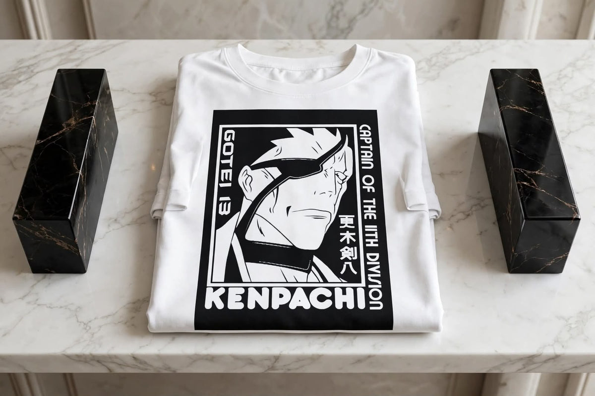Playera Kenpachi Bleach 100% Algodón Cuello Redondo Manga Corta Premium Unisex Color Blanco