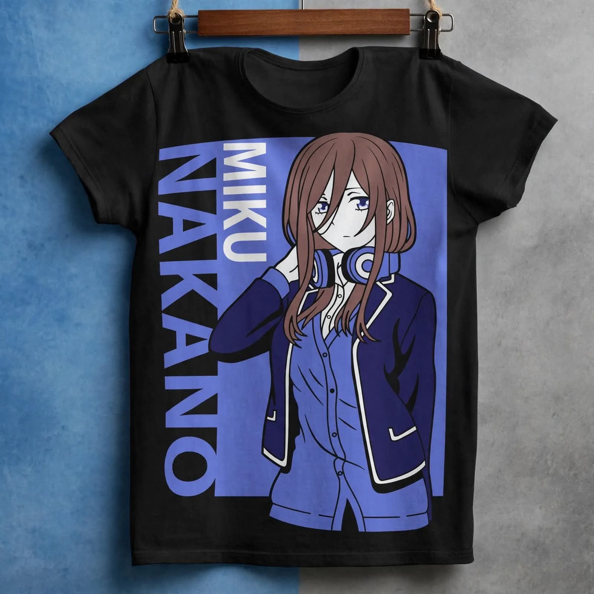 Playera Miku Nakano 100% Algodón Cuello Redondo Manga Corta Premium Unisex Color Negro