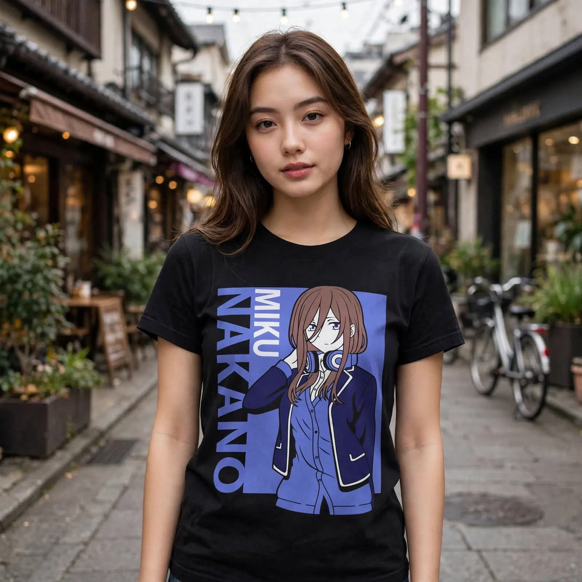 Playera Miku Nakano 100% Algodón Cuello Redondo Manga Corta Premium Unisex Color Negro