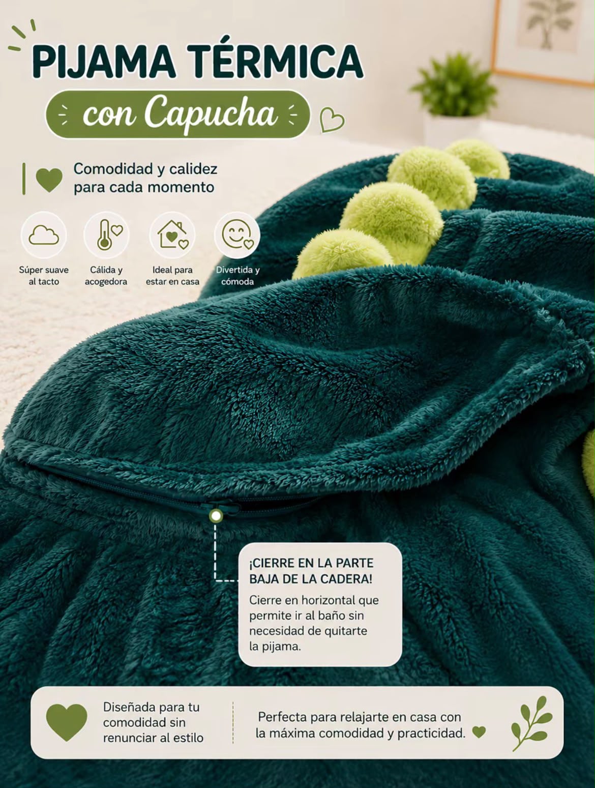 Pijama Térmica Dinosaurio Niños Unisex Con Capucha