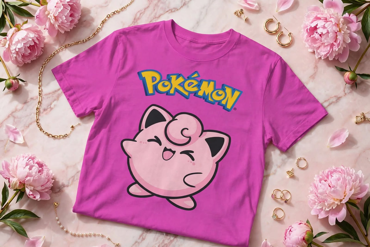 Playera Jigglypuff Pokémon 100% Algodón Cuello Redondo Manga Corta Premium Unisex Color Rosa