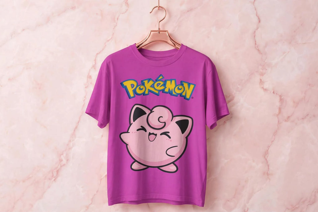 Playera Jigglypuff Pokémon 100% Algodón Cuello Redondo Manga Corta Premium Unisex Color Rosa