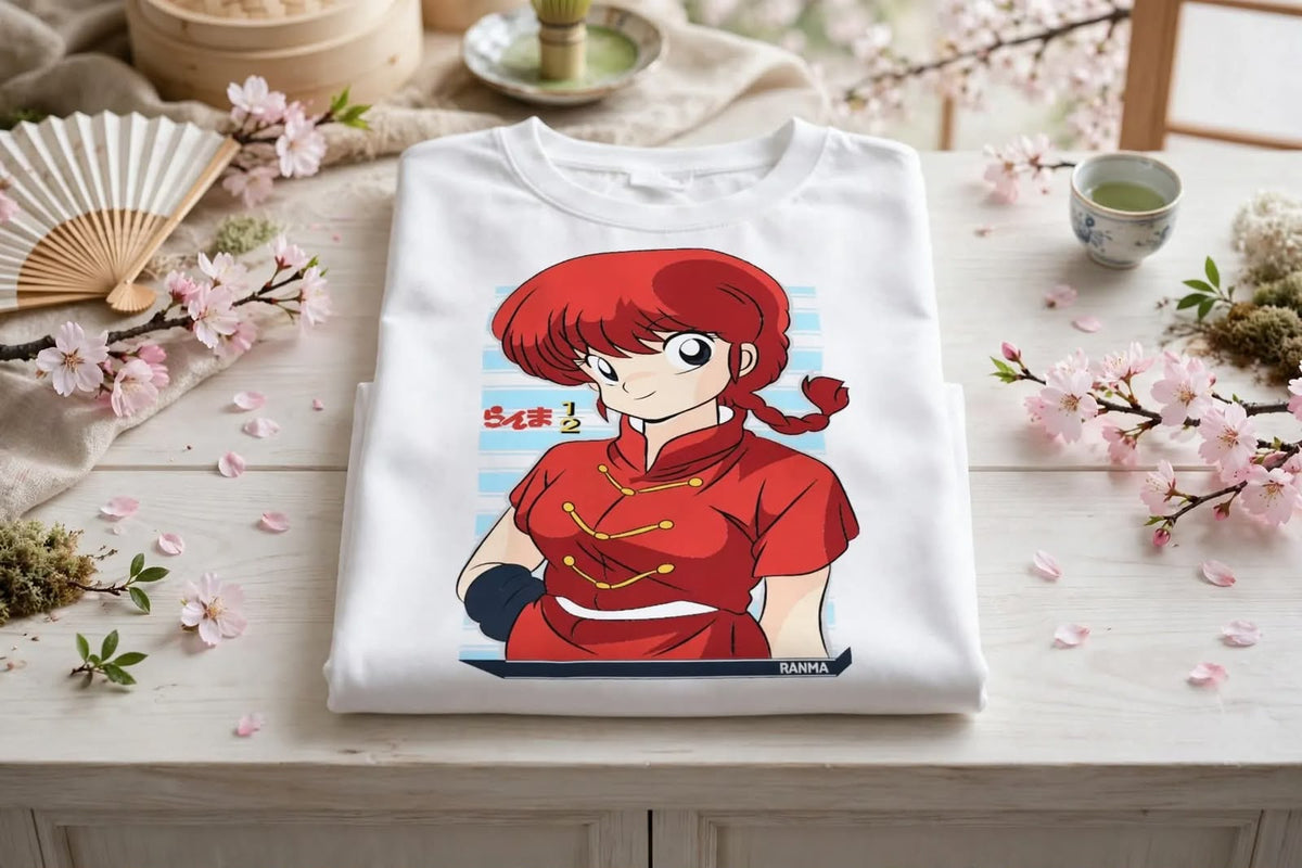 Playera Ranma 1\2 100% Algodón Cuello Redondo Manga Corta Premium Unisex Color Blanco